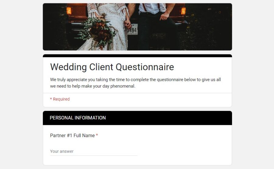 Wedding Planner Client Questionnaire | Google Form - Image 2