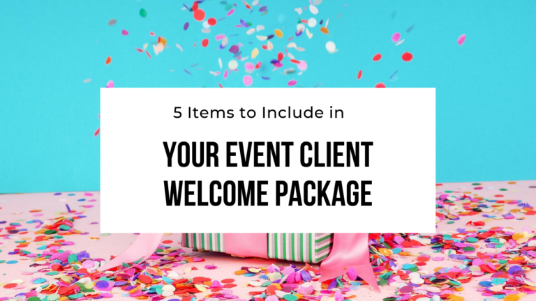 event planning client welcome package